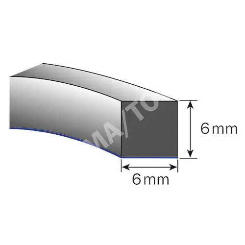 Foam rubber profile self-adh., 6 x 6 mm, 5 rolls of 15 m each