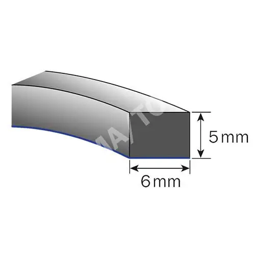Foam rubber profile self-adh., 6 x 5 mm, 10 rolls of 10 m each
