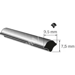 [1020000037] Fyllnadsprofil, 9,5 x 7,5 mm, 25 m rulle