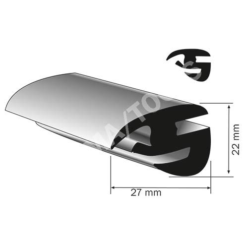 [1020000043] Weatherstrip profile, 22 x 27 mm, 50 m roll