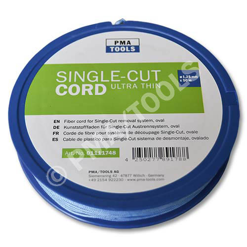 Fiber cord 160 daN for Single-Cut removal system, oval, blue, 50 m