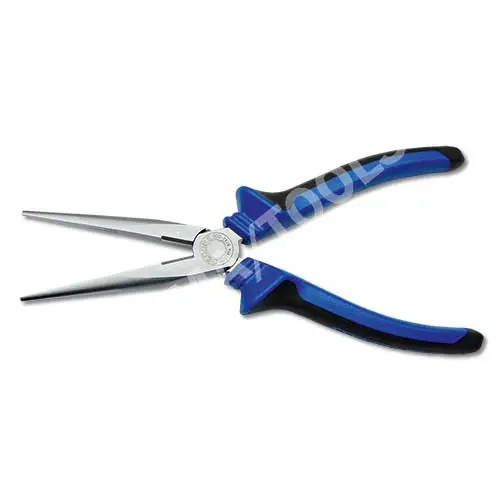 Long-nose pliers with extra long cutting edge