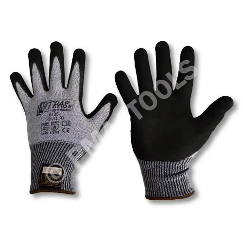 Safety gloves, cut-resistant nitrile-coated, size XL, 1 pair