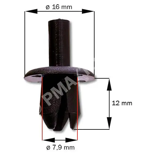 Fastener waterpanel/Inner panel, black