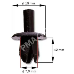 [1060200001] Fastener waterpanel/Inner panel, black