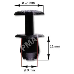 [1060200003] Fastener waterpanel/Inner panel, black
