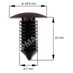 [1060200005] Fastener waterpanel/Inner panel, black