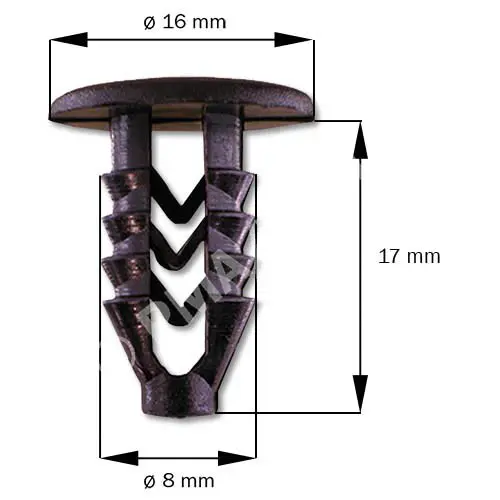 Fastener waterpanel/Inner panel, black