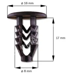 [1060200007] Fastener waterpanel/Inner panel, black