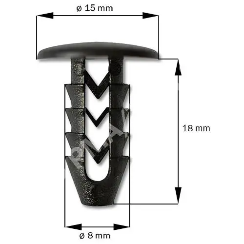 Fastener waterpanel/Inner panel, black