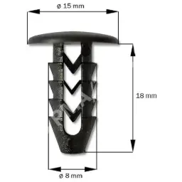 [1060200008] Fastener waterpanel/Inner panel, black