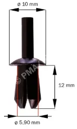 [1060200009] Fastener waterpanel/Inner panel, black