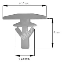 [1060200011] Fastener waterpanel/Inner panel, white