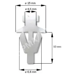 [1060200012]  Fastener waterpanel/Inner panel, white