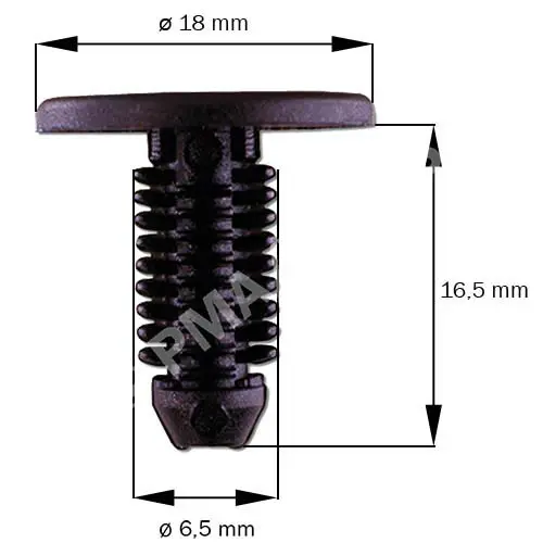 Fastener waterpanel/Inner panel, black