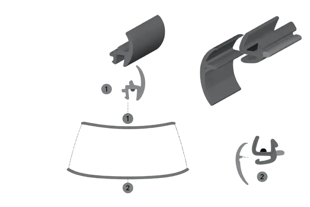 OPEL Zafira, A (T98), 1999-2005, windscreen moulding, top/bottom kit