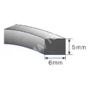 Foam rubber profile self-adh., 6 x 5 mm, 10 rolls of 10 m each